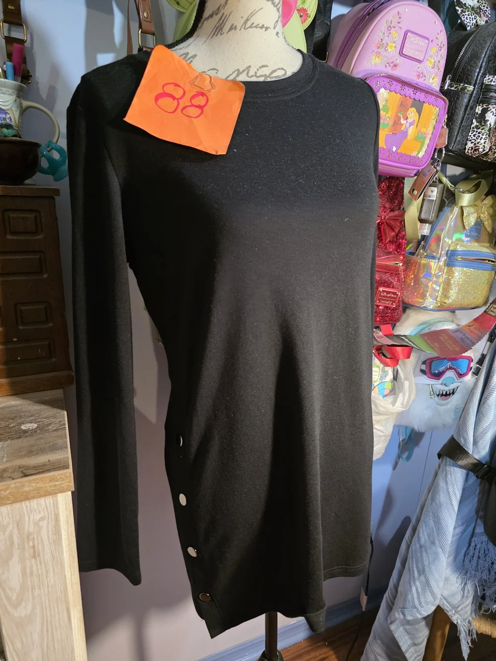 Ideology Black Top Extra Long NWT Size Small